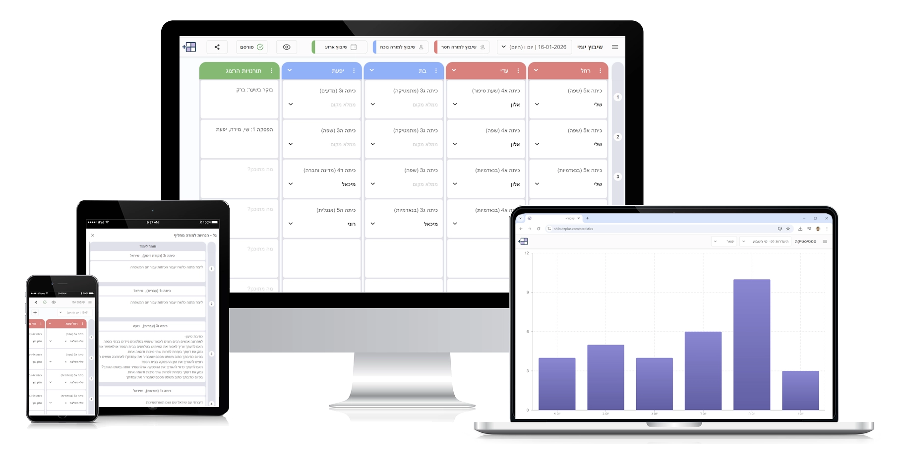 שיבוץ+ Dashboard